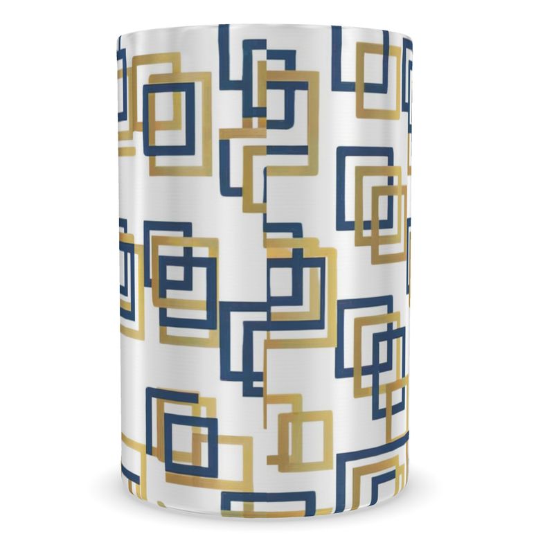 Capri Blue & Gold Geometric Wine Cooler - Stylish Barware