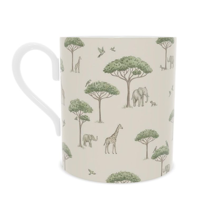 Wild Savannah Fine Bone China Mug - Elegant Safari Wildlife Design