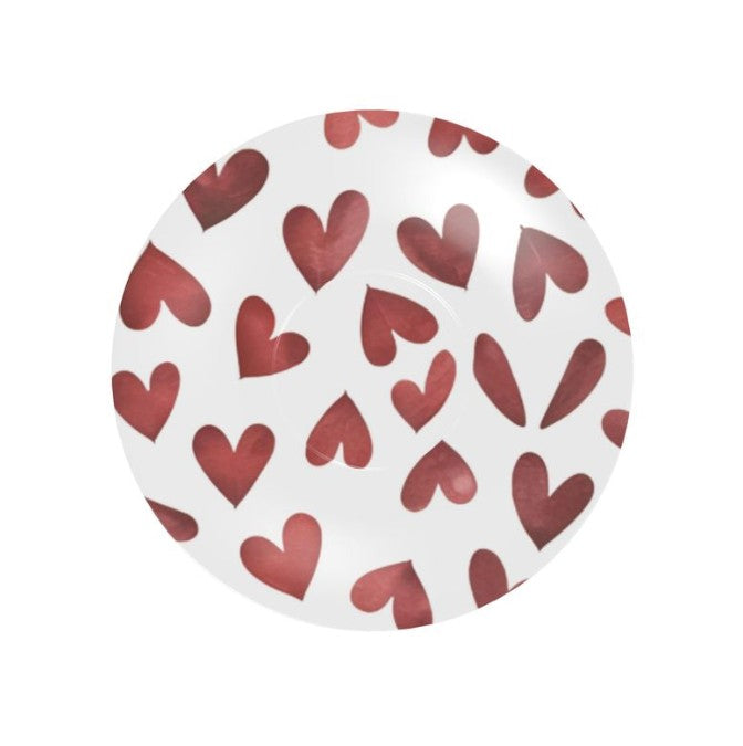 Red Hearts Fine Bone China Coffee Cup and Saucer