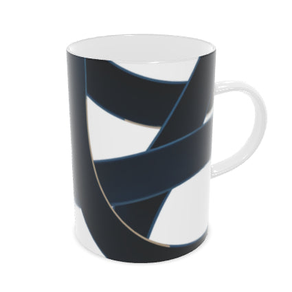 Elegant Fine Bone China Navy Blue Abstract Mug