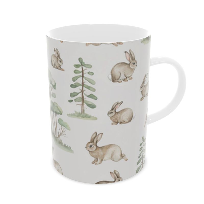 Whimsical Rabbit Bone China Mug - Country Style