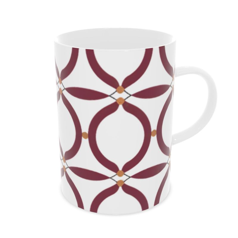 Elegant Designer Monaco Red Fine Bone China Mug