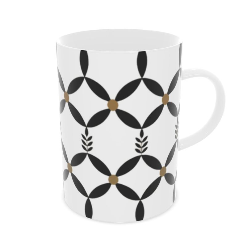 Monaco Chic Fine Bone China Mug - Designer Coffee Cup