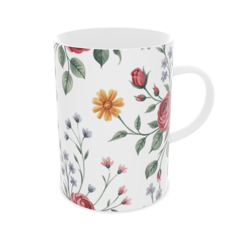 Elegant Summer Floral Fine Bone China Mug