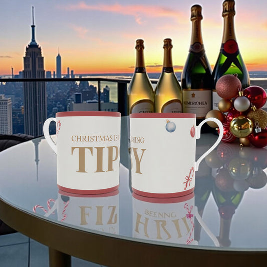 Christmas Is For Being Tipsy, Holiday Cheers Bone China Mug