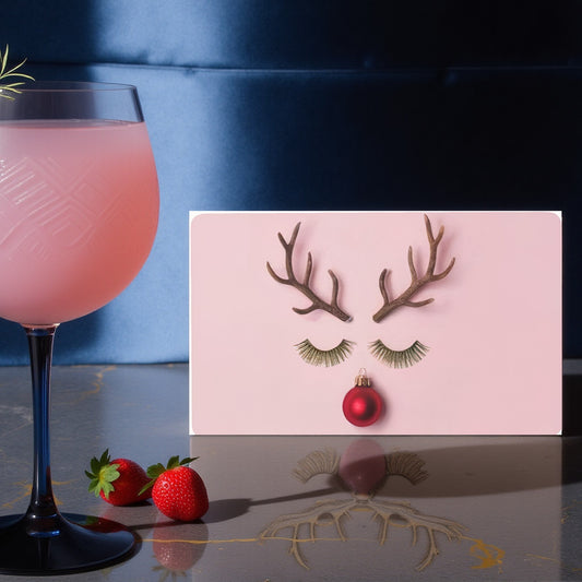 Festive Reindeer Pink Christmas Serving Platter - Holiday Table Decor