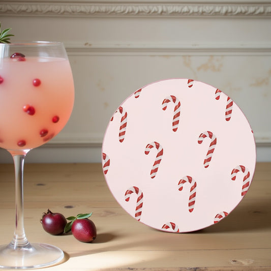 Pink Candy Cane Serving Platter for Christmas