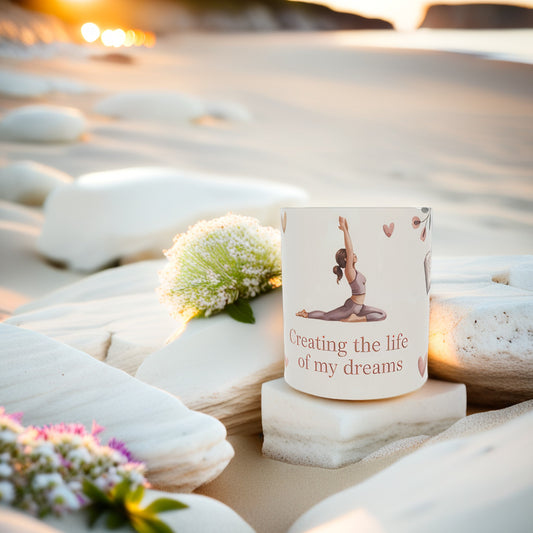 Inspirational Bone China Mug - Creating the Life of My Dreams