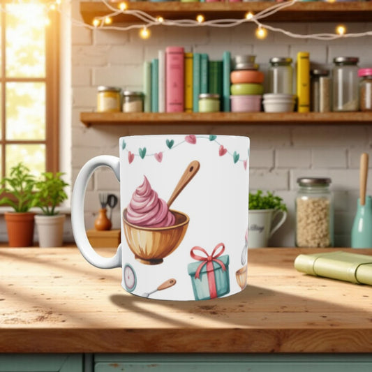 Elegant Baking Goddess Mug - Fine Bone China