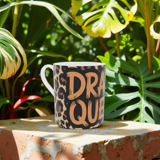 Leopard Print "Drama Queen Mug" - Unique Bone China Mug