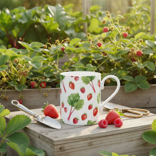 Summer Fruit Fine Bone China Mug - Vibrant Design for Warm Days