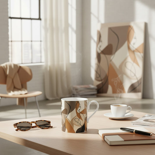 Chic Female Designer Fine Bone China Mug - Fashion-Inspired