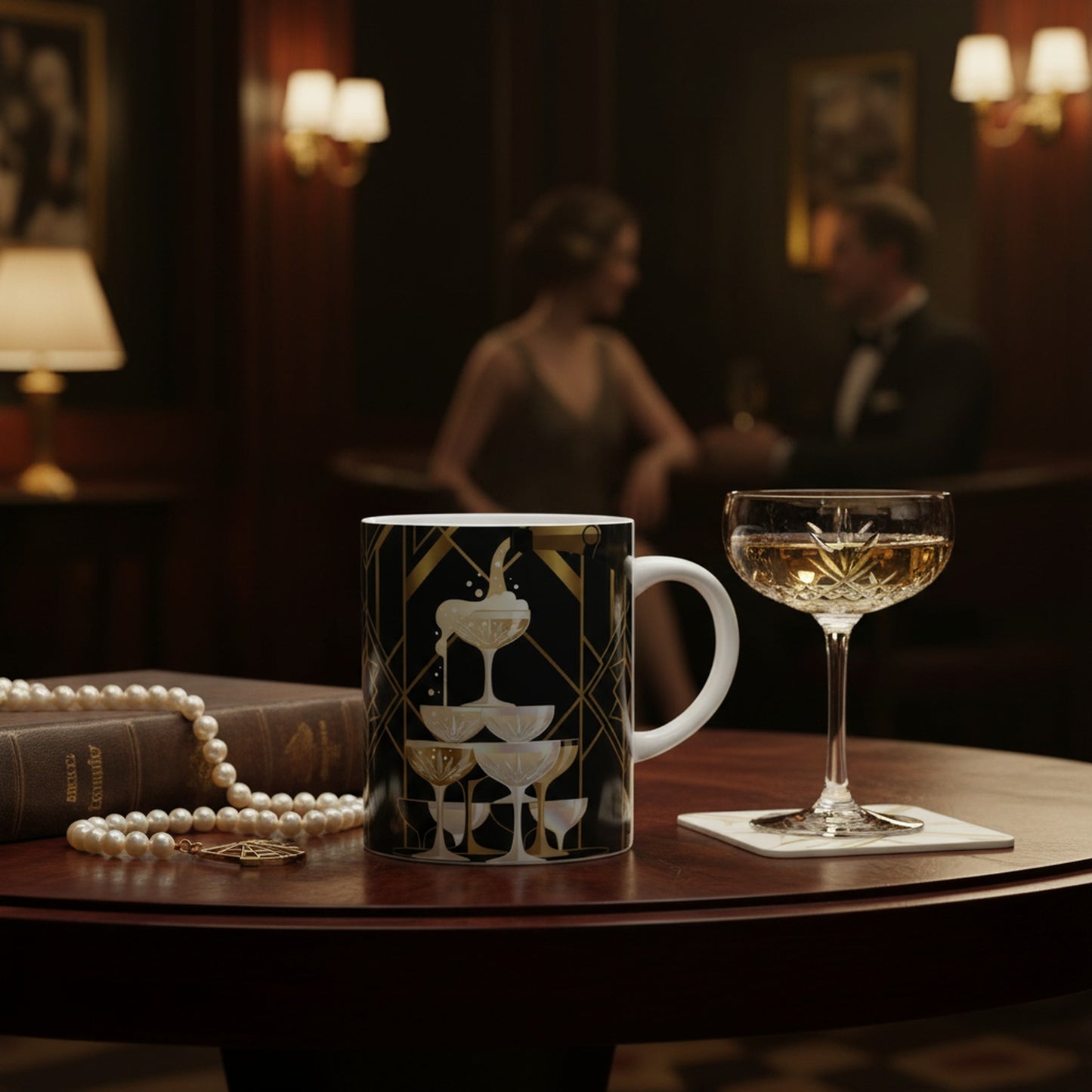 Fine Bone China Mug for Champagne Lovers - Stylish Drinkware Gift