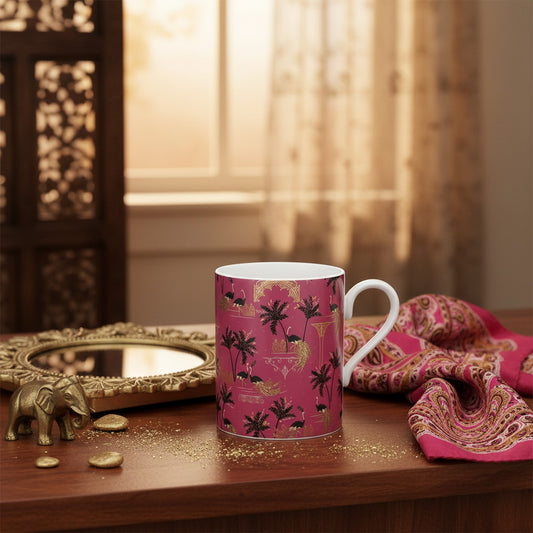 Fine Bone China Mug in Ostrich Pink - Stylish Drinkware