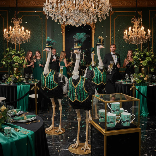 Luxury Fine Bone China Mug - Ostrich Design