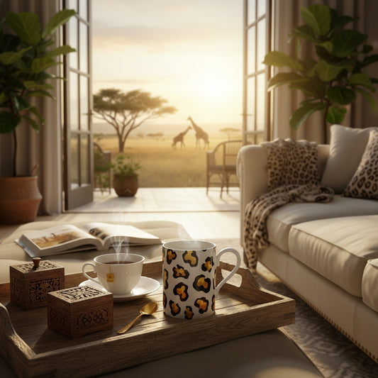 Exquisite Fine Bone China Mug with Leopard Pattern