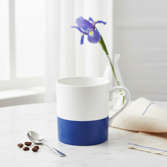 Blue Aura Fine Bone China Mug - Elegant Coffee Cup