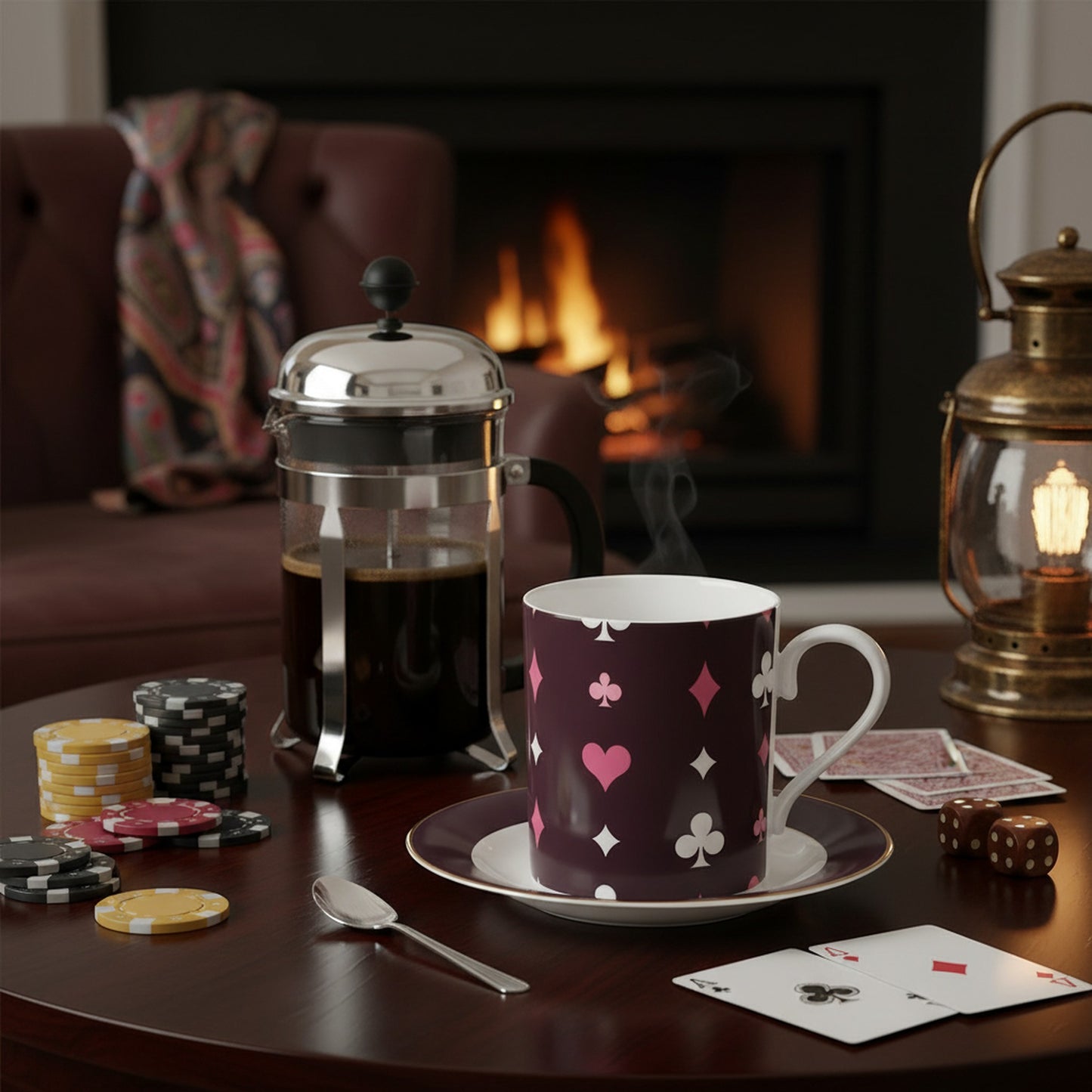 Game Night Mug - Fine Bone China | Perfect for Playing Cards Lovers