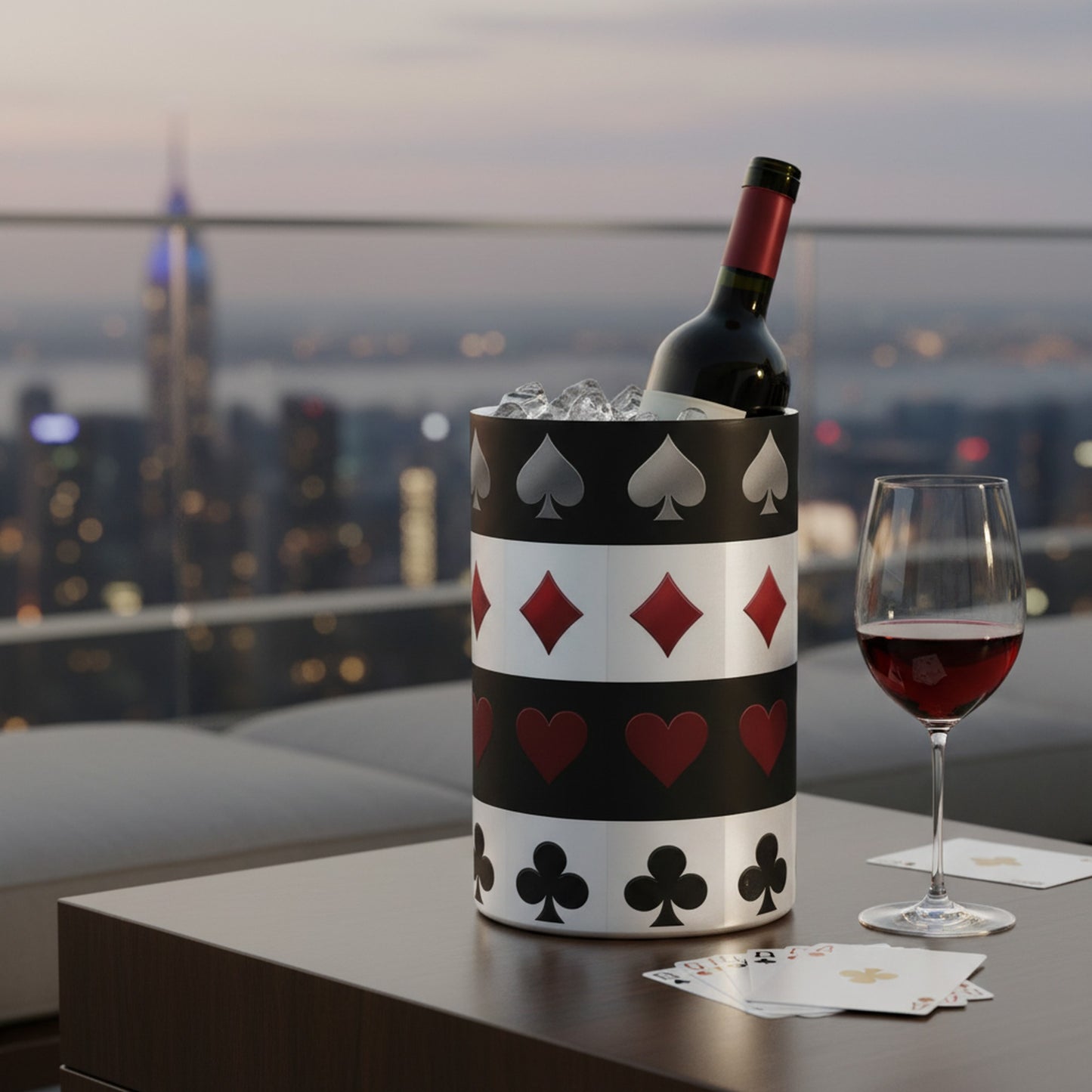 Chic Wine Cooler for Games Night & Card Lovers