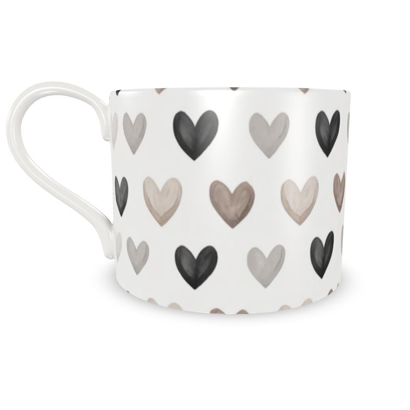 Elegant Taupe and Grey Fine Bone China Coffee Cup - Designer Collection