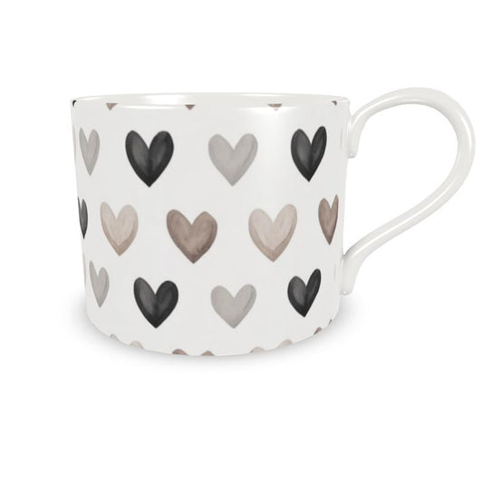 Elegant Taupe and Grey Fine Bone China Coffee Cup - Designer Collection