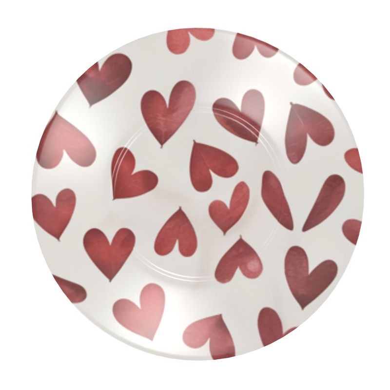 Red Hearts Fine Bone China Coffee Cup and Saucer
