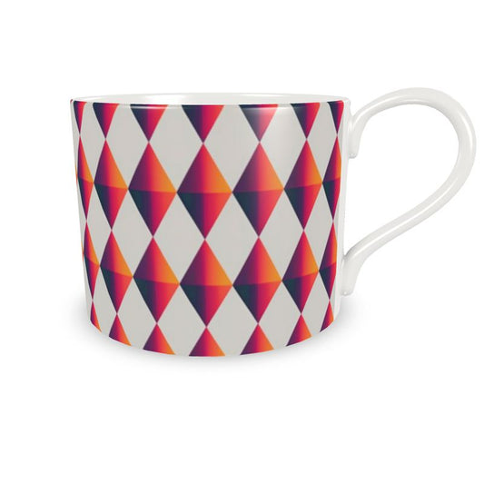 Designer Harlequin Fine Bone China Coffee Cup in Vibrant Multi Colors