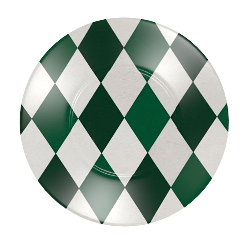 Luxury Emerald Green Designer Fine Bone China Coffee Cup - Harlequin Pattern