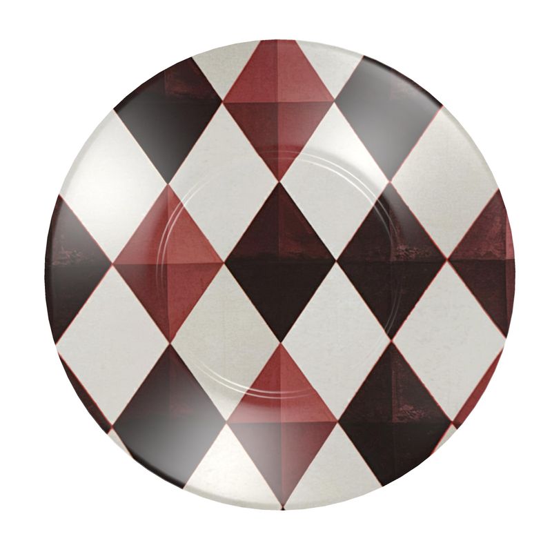 Designer Burgandy Harlequin Tea Cup - Luxury Fine Bone China Coffee Mug