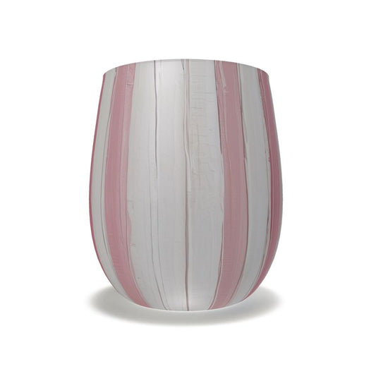 Artisan Pink Striped Crystal Glassware - Monaco Design
