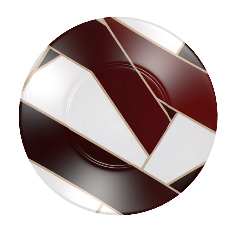 Elegant Monaco Burgandy Ribbon Fine Bone China Coffee Cup