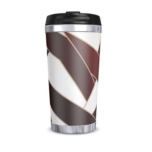 Elegant Monaco Burgandy Ribbon Travel Mug - Unique Gift Idea