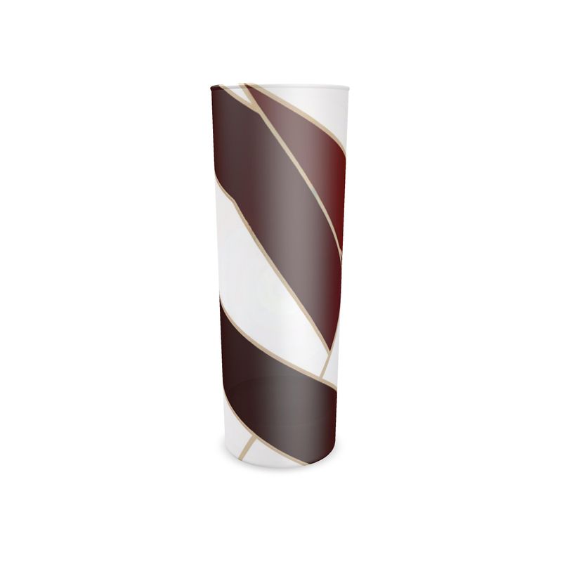 Stylish Burgundy Ribbon Highball Glass - Monaco Designer Barware