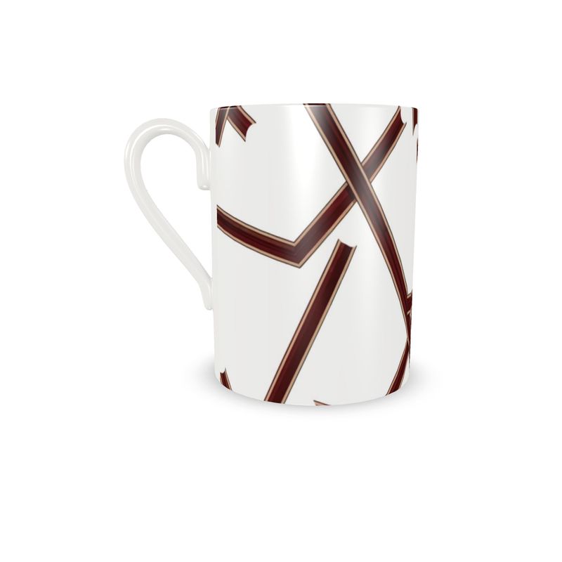 Luxury Monaco Burgandy and Gold Fine Bone China Espresso Cup
