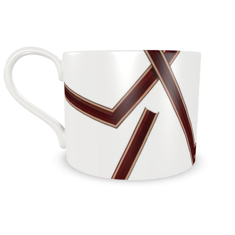 Elegant Monaco Burgundy and Gold Fine Bone China Coffee Cup