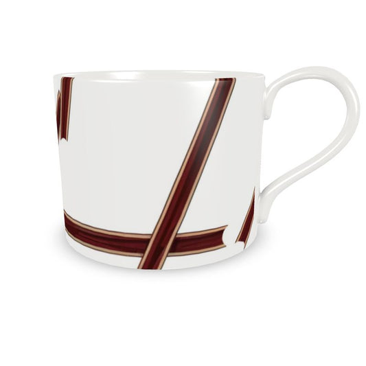 Elegant Monaco Burgundy and Gold Fine Bone China Coffee Cup
