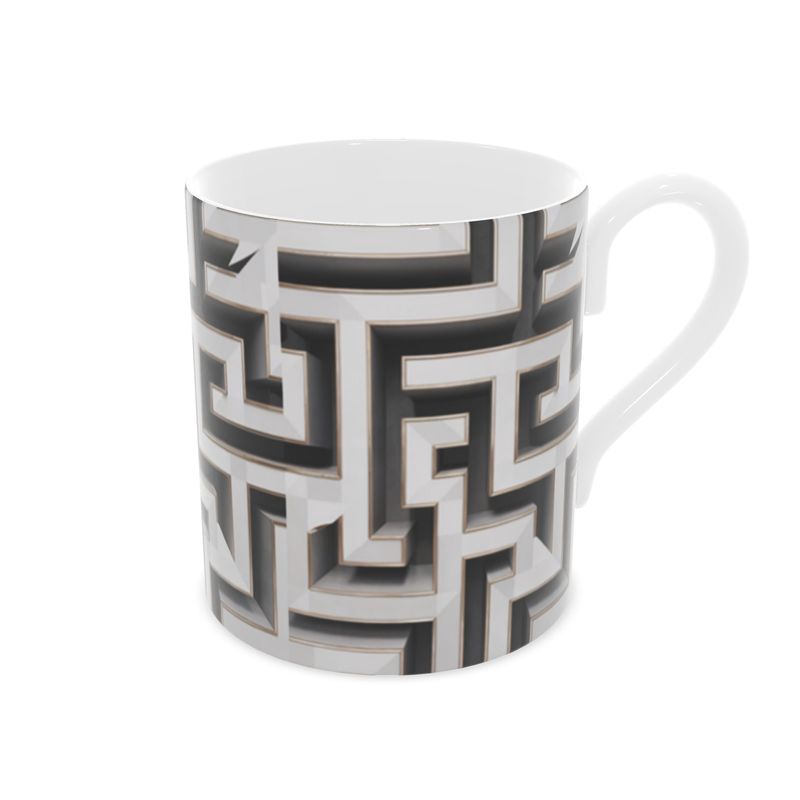 Limited Edition Aminelle Blanc Collection Sleek Black Fine Bone China Mug