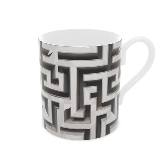 Limited Edition Aminelle Blanc Collection Sleek Black Fine Bone China Mug