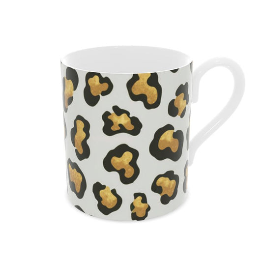 Exquisite Fine Bone China Mug with Leopard Pattern