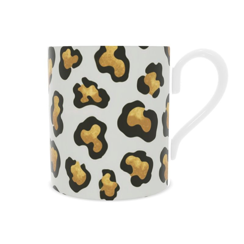 Exquisite Fine Bone China Mug with Leopard Pattern