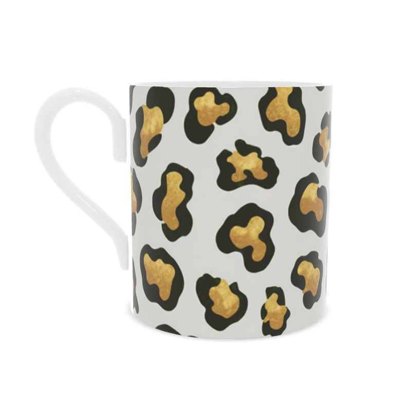 Exquisite Fine Bone China Mug with Leopard Pattern