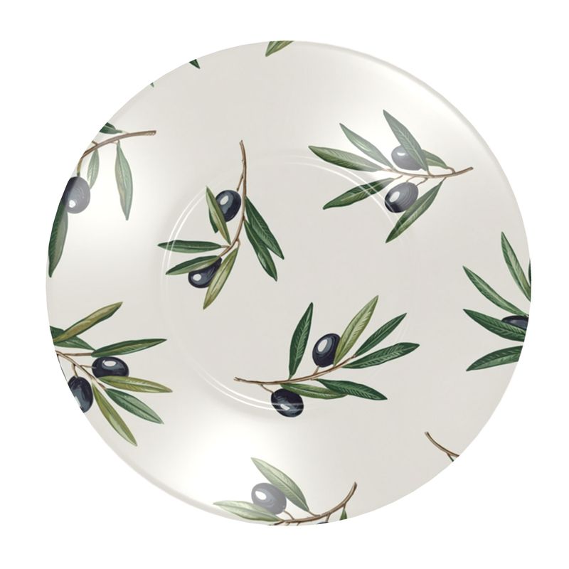 Elegant Luxury Mediterranean Olive Design Fine Bone China Coffee Cup and Saucer Set