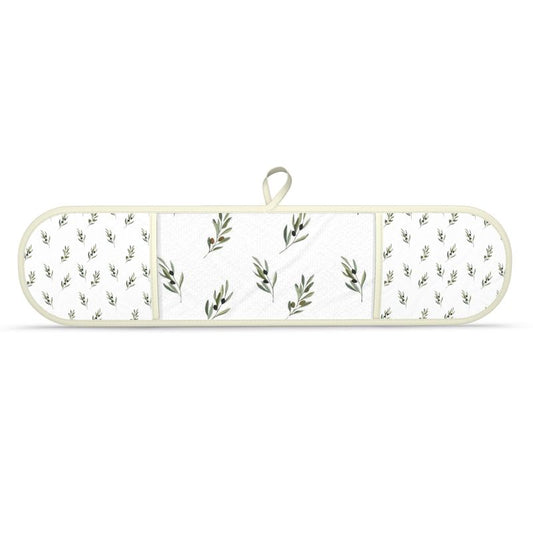 Stylish Mediterranean Oven Glove Pair - Heat Resistant Kitchen Mitts