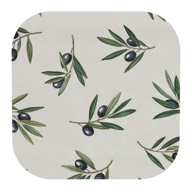Elegant Olive Pattern Coasters - Mediterranean Inspired Home Decor