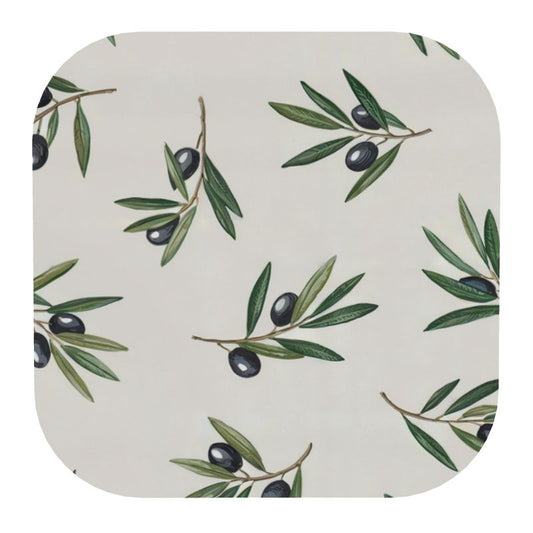 Elegant Olive Pattern Coasters - Mediterranean Inspired Home Decor