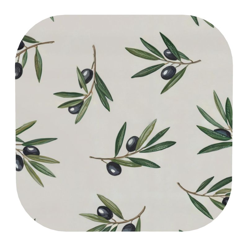 Elegant Olive Pattern Coasters - Mediterranean Inspired Home Decor