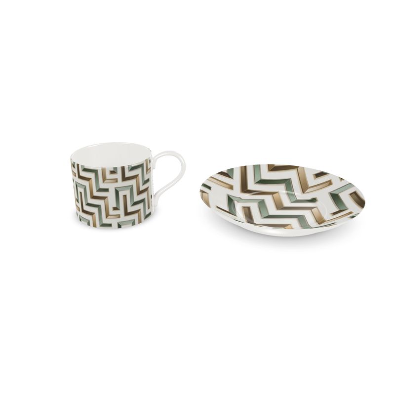 Elegant Limited Edition Aminelle Blanc Fine Bone China Coffee Cup Set
