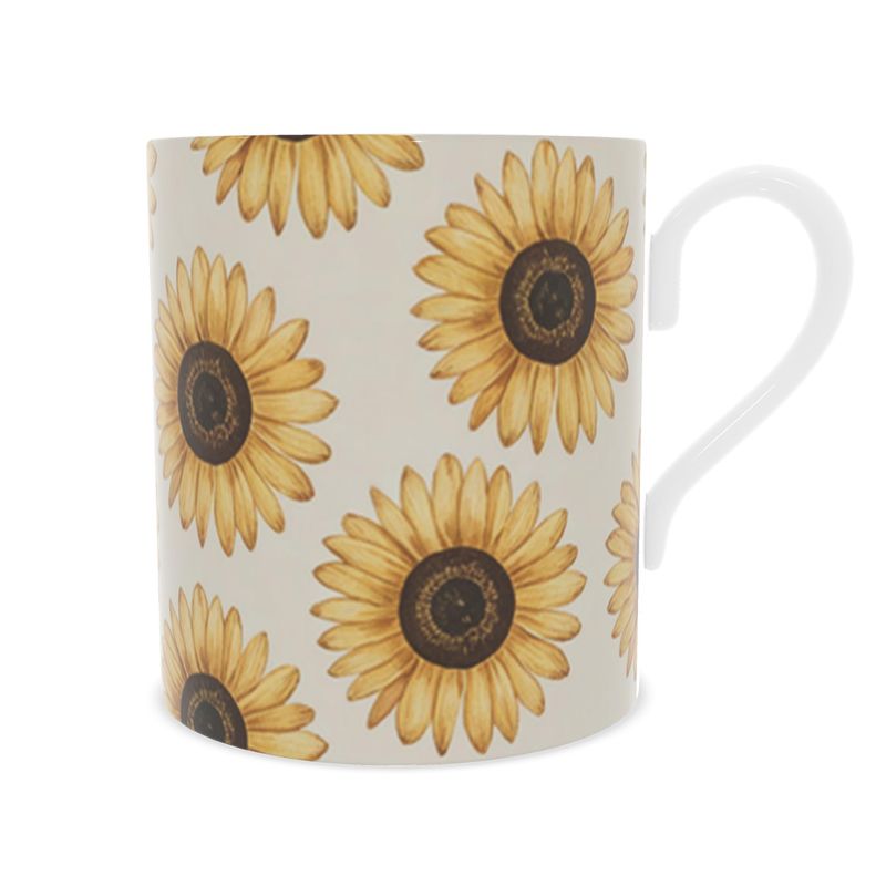 Vintage Style Sunflowers Fine Bone China Mug