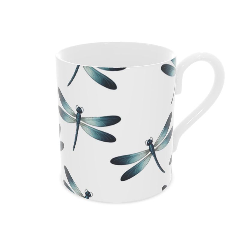 Delicate Dragonfly Print Tea Cup in Fine Bone China