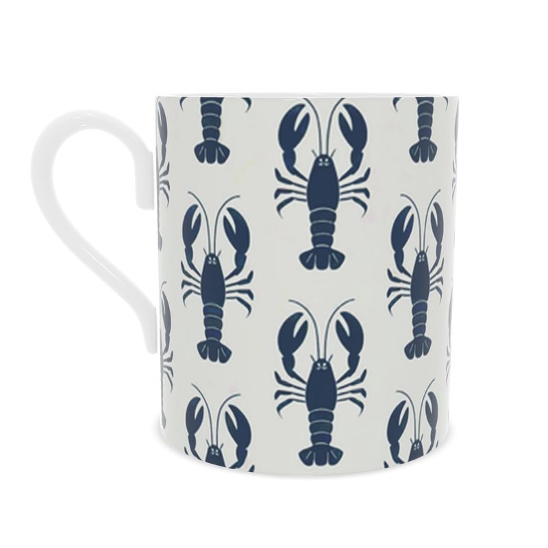 Nautical Lobster Mug - Elegant Fine Bone China Drinkware